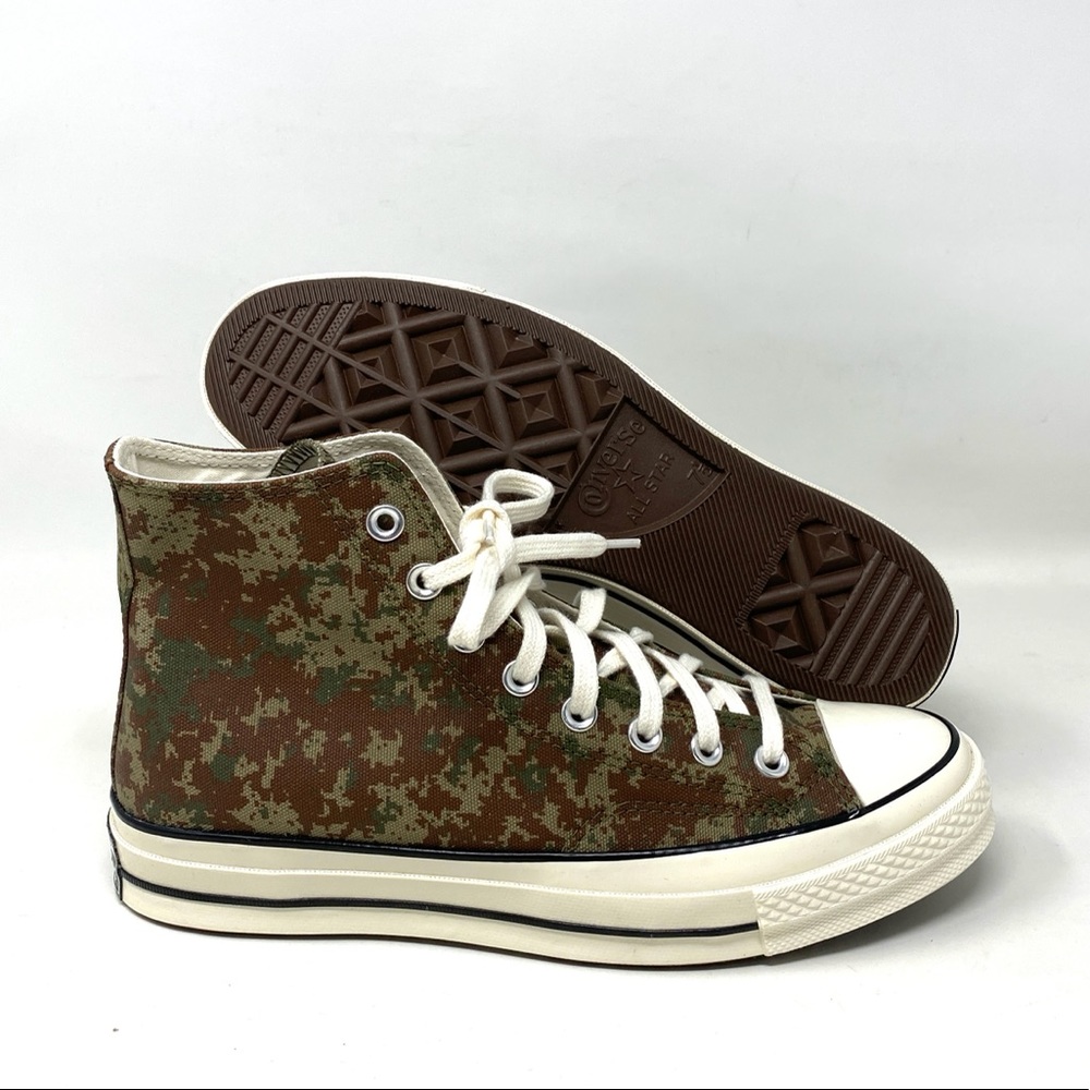 Converse Chuck 70 Canvas Women’s Shoes Green Brown White High Top Camo 170380C - Picture 3 of 9